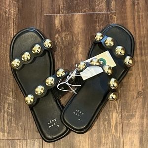 NWT Black A New Day Sandals Size 9 Embellished Slide